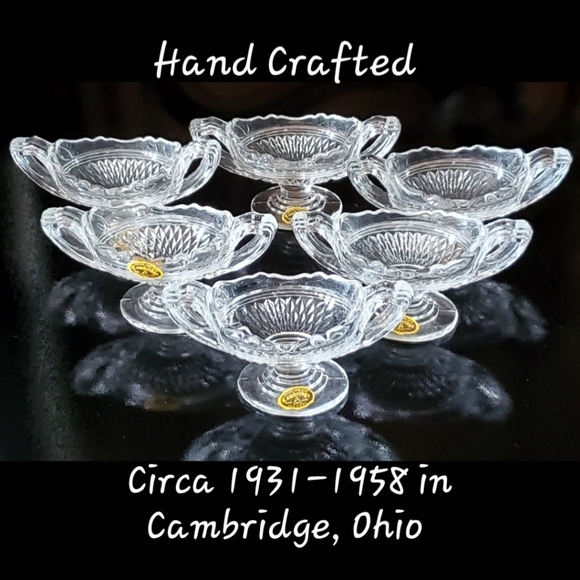 Vntg "Mount Vernon" 2 1/2" Oval Urn / Salt Dip / Cellar by Cambridge Ohio - Picture 2 of 11